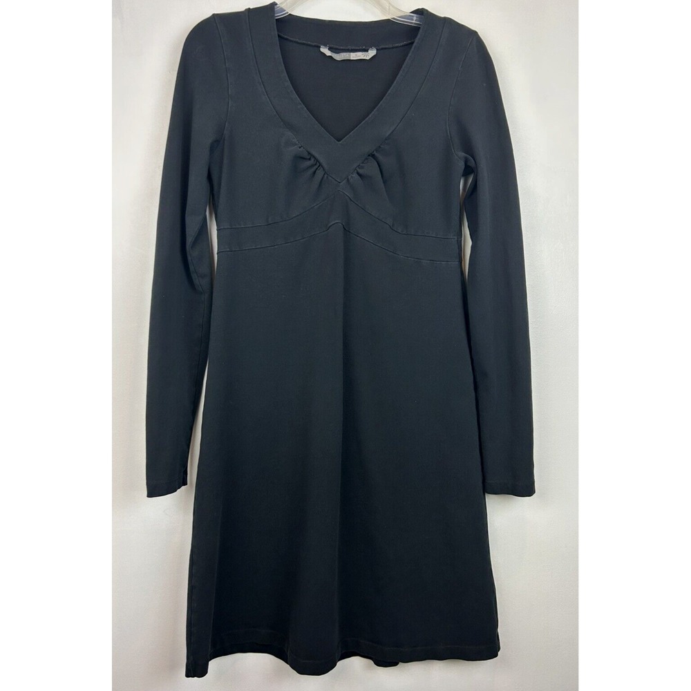Athleta Dress Women S Babydoll Cotton Knee Black Comfort Stretch Senorita Casual